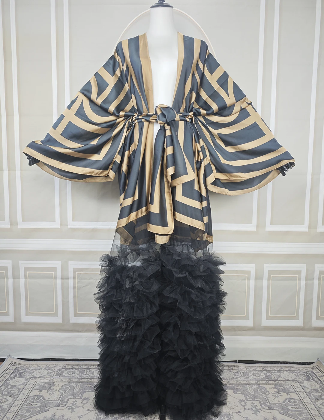 여성 2025 여름 이슬람 라마단 레이스 헴 라인 가디건 아프리카 레이디 이브닝 파티 패션 기모노 독특한 Kaftan 의류