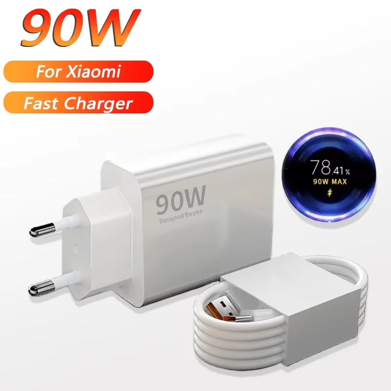 90W USB 충전기 고속 충전 타입 C USB 퀵 차지 케이블 샤오미 15 14 프로13 12 울트라 레드미 노트 12T 13 프로용