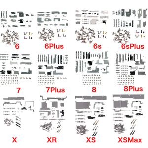 내부 금속 브래킷 홀더 쉴드 + iPhone 6 6P 6s 7 8 Plus X XR XS Max 11 Pro Max 소형 부품 교체 용 풀 세트 나사