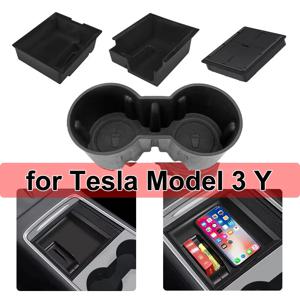 테슬라 모델 Y 3 센터 콘솔 보관함 정리함 트레이 팔걸이 숨겨진 상자 상자 컵 홀더 자동 인테리어 액세서리