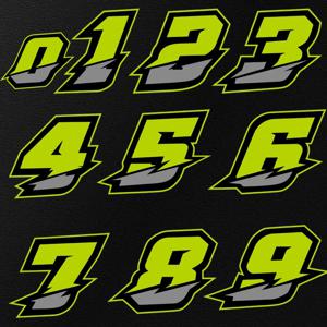 2PCS 오토바이 레이싱 아랍어 숫자 스티커 DIY Refit 반사 무지개 스티커 번호 헬멧 자동차 스타일링 3D 데칼