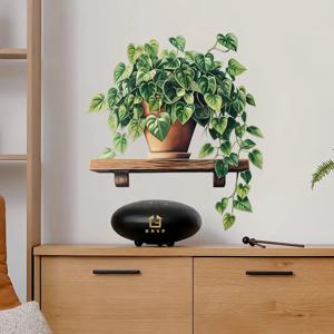 1pcs 수채화 식물 식물 벽 데칼 - 거실, 침실 및 현대 농가 장식을위한 이동식 비닐 스티커