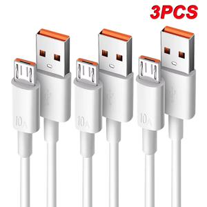 NNBILI 3PCS 10A 마이크로 USB 케이블 속도 삼성 갤럭시 S7 S6 PS4 MP3 TV Andriod 전화 데이터 케이블에 대 한 빠른 충전 USB 코드 ﻿ 100만