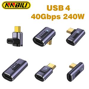 NNBILI 1-2PCS USB4 USB C-USB C 40Gbps OTG 연장 케이블 어댑터 유형 C 남성-여성 변환기 Thunderbolt 3/4 노트북