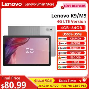 글로벌롬 레노버 탭 K9/M9 태블릿 4G LTE 9인치 HD 화면 MTK G80 옥타코어 4GB 64GB 5100mAh 안드로이드 돌비 애트모스 사운드 패드 PC