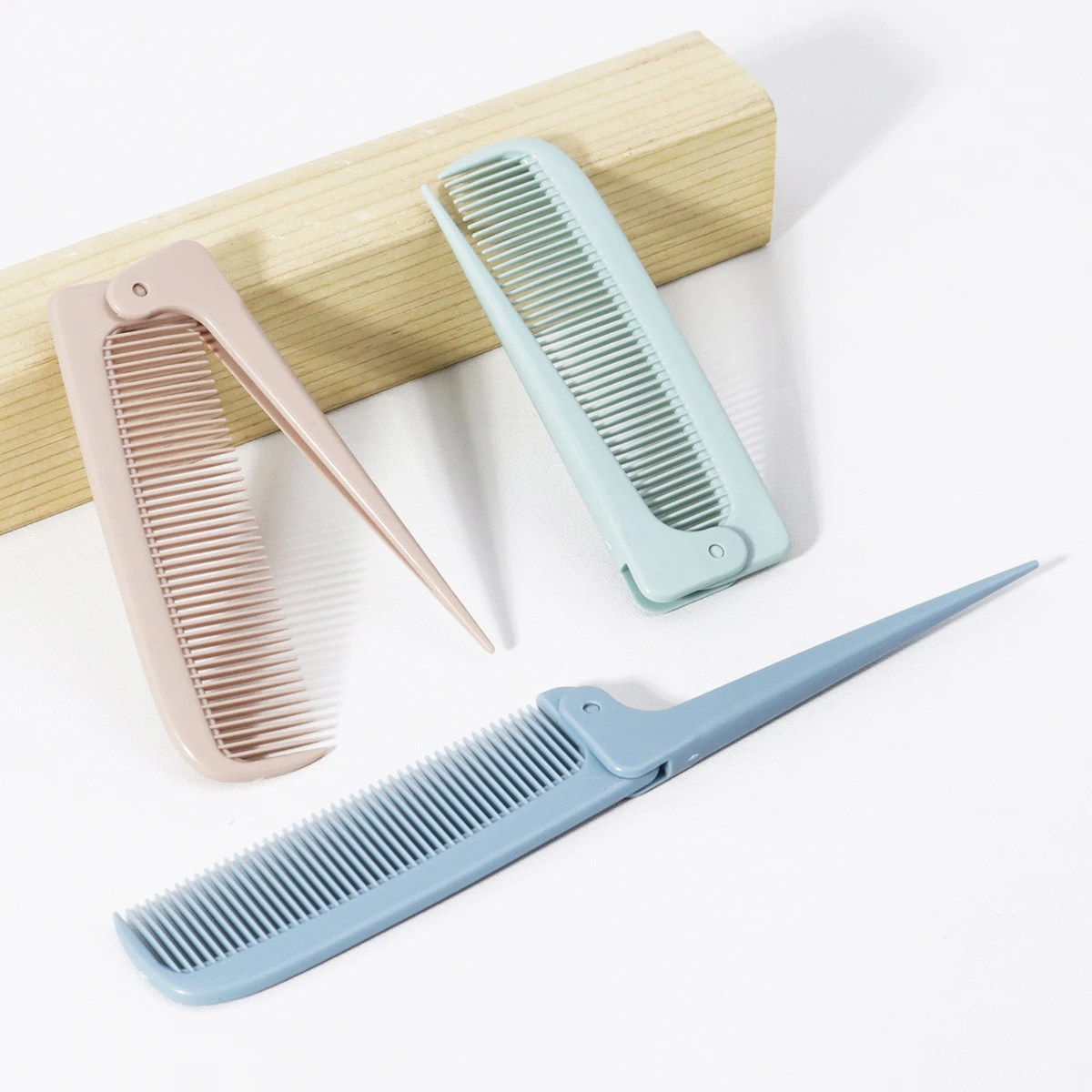 1pc 휴대용 미니멀리스트 접이식 테일 빗, 미니 및 소형 휴대용 홈 헤어 스타일링 도구, 실제 머리 가발 전용