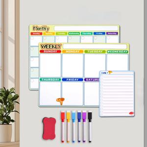 마그네틱 월간 주간 플래너 캘린더 테이블 건조 지우기 화이트보드 칠판 냉장고 스티커 메시지 보드