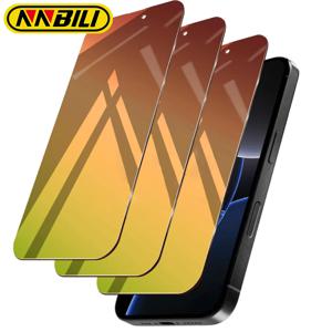 NNBILI 3개입 프라이버시 스크린 보호필름 아이폰 17 16Pro Max 호환 보호필름 기포 없음 스크래치 방지 풀 커버리지 그라데이션