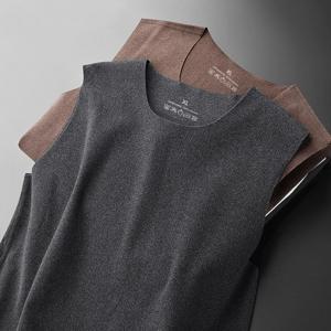 남성용 라운드넥 민소매 보온 조끼, 노라인, 기모, 피부 친화적인 신축성, 슬림핏, 히든 베이스, 멀티 기능