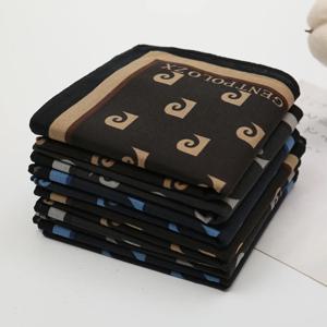 3/6Pcs 남성용 순수 코튼 프린트 손수건 얇은 물 흡수 땀 닦기 클래식 구식 외출 휴대용 43cm