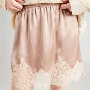 여성 레이스 실크 새틴 슬립 스커트 로우라이즈 레이어드 언더스커트 러플 A라인 미니스커트 Y2K 하이 플로위 언더스커트