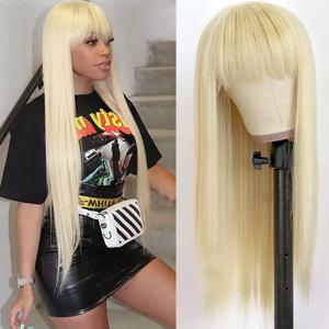 할로윈 코스프레, 일상 사용, 고온 헤어 액세서리를 위한 긴 직모가 있는 밝은 황금색 26인치 합성 가발