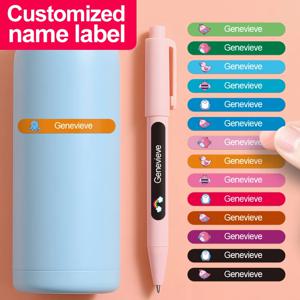 어린이 학용품용 맞춤형 방수 이름 스티커 - 물병용 다채로운 개인 맞춤 라벨, 친환경 접착제