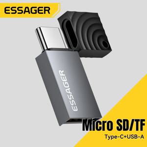 Essager 2-in-1 미니 타입 C USB2.0 카드 리더 어댑터 마이크로 SD TF 메모리 카드 리더 (아이폰 16 15 Pro, 화웨이, 맥북, 아이패드용)