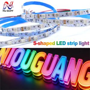 S자형 LED 조명 5V/12V SMD5050 어드레서블 RGB 픽셀 WS2812B/WS2815 문자형 LED 스트립 라이트 라이트 박스 간판용