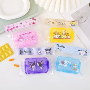 산리오 만화 마이 멜로디 쿠로미 약통 알약 보관함 애니메이션 주변기기 보석함 미니 휴대용 밀봉 선물 소녀용