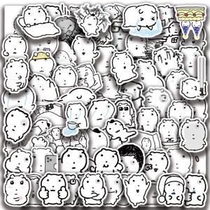 72 시트 부은 눈 고양이 스티커 검은 스케치 귀여운 동물 워터 컵 컴퓨터 휴대 전화 장식 방수 스티커