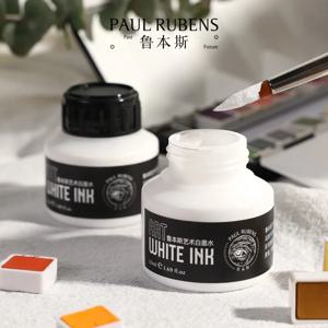 Paul Rubens Cartoonist 흰색 잉크 50ml 딥펜, 브러시, 아트 레터링, 하이라이트 및 수정용 매우 불투명한 흰색 잉크