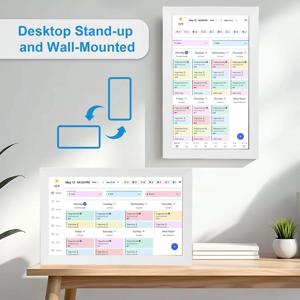 15.6인치 터치스크린 WiFi 스마트 디지털 캘린더 인터랙티브 디스플레이 디지털 사진 액자 캘린더 플래너 가족용 앱 포함