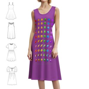 캔디 크러쉬 부스터 레인보우 스윗하트 넥라인 드레스 여성을위한 우아한 여름 파티 드레스 캔디 크러쉬 캔디 크러쉬 사가 게임