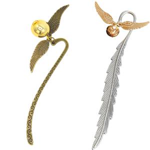 매직 아카데미 금속 북마크 장식 골든 스니치 호그와트 독서 선물 크리스마스 스타킹 도서 애호가 선물 (실버/골드)