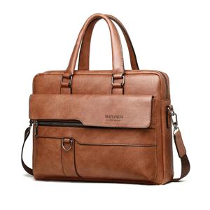 뜨거운 판매 남성 서류 가방 고품질 비즈니스 유명 브랜드 PU 가죽 숄더 메신저 백 사무실 핸드백 14인치 노트북 가방