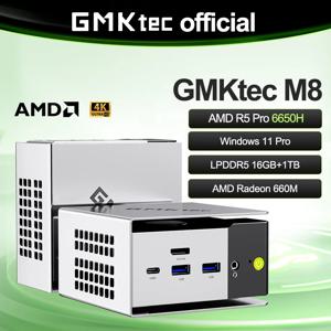 GMKtec M8 미니 PC AMD Ryzen 5Pro 6650H Nucbox 윈도우 11 LPDDR5 16GB 500GB/1TB GPU 라데온 660M Oculink Wifi 6E BT5.2