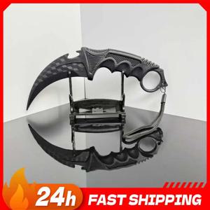 23cm 블랙 그리드 플라스틱 클로우 나이프 고품질 버전 무대 공연 카람빗 소품 야외 훈련 나이프 안전 장난감 선물