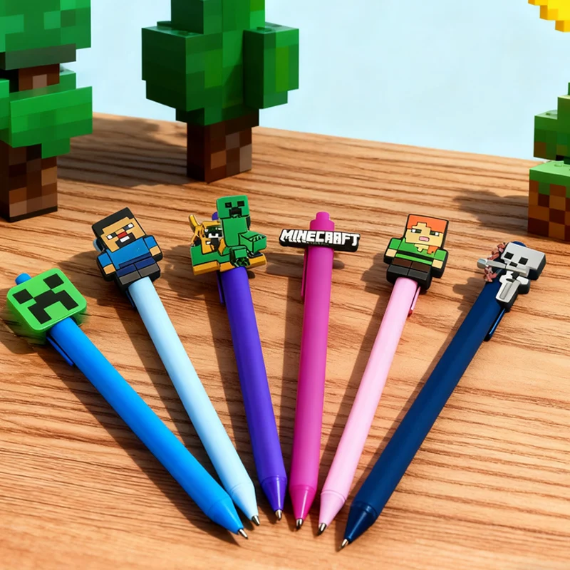 새로운 픽셀 게임 테마 소년용 실용 펜 마인크래프트 젤 펜 학생 졸업 선물 학교 용품 어린이 생일 선물