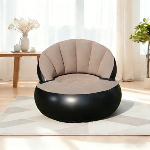 등받이가 있는 에어 소파, 휴대용 빠른 팽창 접이식 소파, PVC 플로킹 표면, 거실 및 게임에 적합