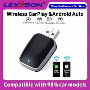 2025 신형 무선 안드로이드 오토 어댑터 유선에서 무선 카플레이 스마트 박스 USB 플러그 앤 플레이 온라인 업그레이드 WiFi 자동 연결