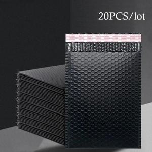 20개 묶음 검정색 폼 봉투 자체 밀봉 메일러 패딩 배송 봉투 버블 우편 봉투 배송 패키지 가방