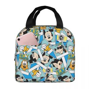 맞춤 만화 미키 마우스 만화 캐릭터 보온 보냉 도시락 가방 여성용 누수 방지 쿨러 보온 도시락 가방 학교용