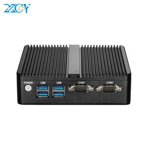 XCY 미니 PC 인텔 셀러론 J6412 쿼드 코어 2x RS232/485 듀얼 이더넷 미니 PCIe HDMI VGA 팬리스 산업용 IPC 윈도우 리눅스