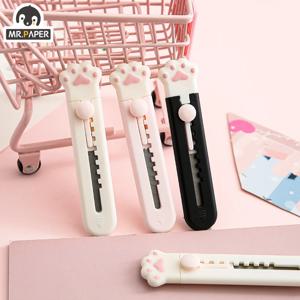 Mr.Paper 미니 휴대용 고양이 발 도구 칼 귀여운 크리 에이 티브 절묘한 핸드북 장식 종이 절단 편지지 용품