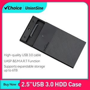 UnionSine HDD 케이스 2.5인치 USB3.0 HDD 인클로저 2.5인치 직렬 포트 SATA SSD 지원 Seagate Toshiba Fujitsu Box용 6TB