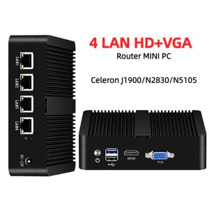 팬리스 미니 PC 4 LAN 셀러론 J1900 N2830 방화벽 라우터 Pfsense 윈도우 OpenWrt Debian 산업용 PC 컴퓨터 서버