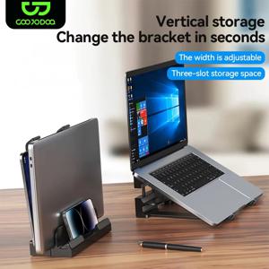 접이식 노트북 스탠드 노트북 컴퓨터 홀더 액세서리 Macbook iPad 태블릿 전화 저장 가능 홀더 이중 사용 조절 가능