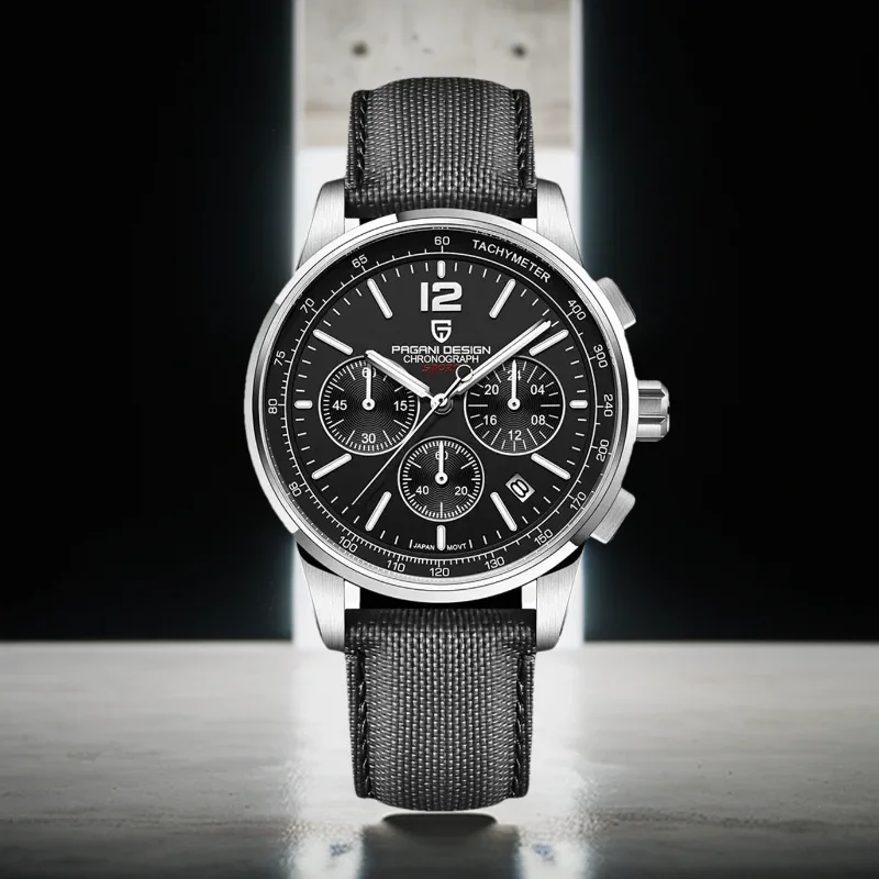 PAGANI DESIGN 2024 새로운 유행 럭셔리 캐주얼 남성용 쿼츠 시계 VK63 100M 방수 사파이어 스테인레스 스틸 시계