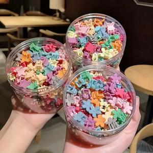 50개 소녀 만화 헤어 클립 귀여운 작은 집게핀 꽃 별 디자인 어린이 패션 헤어 액세서리 달콤한 헤어핀