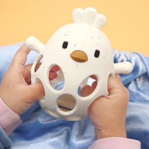 1Pcs 아기 Teether 장갑 어린이 만화 병아리 모양 Teether 장난감 실리콘 치과 치료 잇몸 안티 먹는 손 ​ 어금니 아기 액세서리
