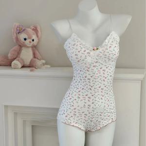 여성용 원지 파자마 세트, 귀여운 Pj 여성 코케트 파자마, 꽃무늬 파자마 세트, 코케트 미학