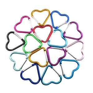 야외 카라비너 하트 모양 키체인 클립, 알루미늄 합금 링 클라이밍 클립, 용수철 스냅 후크 카라비너, 내구성