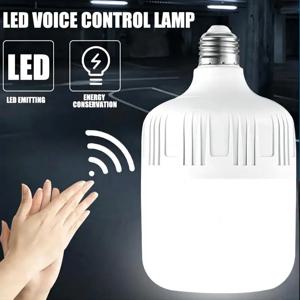 사운드 센서 LED 전구 음성 조명 제어 차고 램프, 차가운 흰색 6500K, 계단 통로 창고 그레이든용, E27, AC220V
