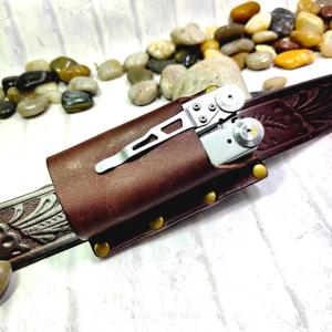 구매자 맞춤형 크기: 수평 스타일 퀵 풀 도구 펜치, 가죽 칼집, 수제 소가죽 EDC 거치대 홀스터 벨트 팩, MHK