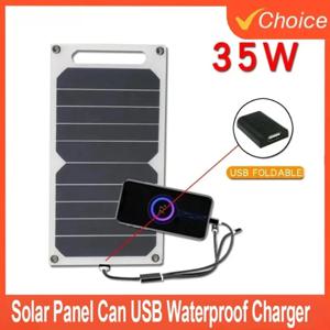 야외 비상용 USB 5-35W 방수 휴대용 충전기 태양광 패널은 야외 하이킹, 캠핑용 배낭에 부착할 수 있습니다.