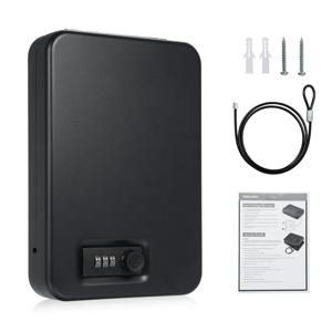 소형 금고 휴대용 여행 잠금 보관 캐비닛 여권 Jelwery 용 보안 3Ft 강철 케이블이있는 3 자리 암호 케이스