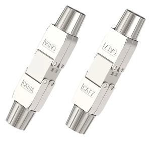 공구가 필요 없는 RJ45 커플링 차폐형 공구가 필요 없는 이더넷 케이블 이더넷 케이블 연장기 Cat6A Cat 7 네트워크 케이블용 PoE ＋