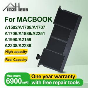 PINZHENG 노트북 배터리 맥북 프로 13'' A1502 A1706 A1989 A2251 A2159 A2289 A2338 A2251 15'' A1707 A1582 A1493 A1820 A1819용