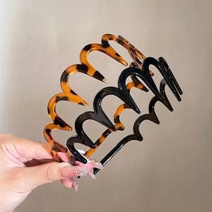 2개입 미끄럼 방지 이빨 빗 머리띠 플라스틱 땋은 얇은 머리띠 헤어 액세서리